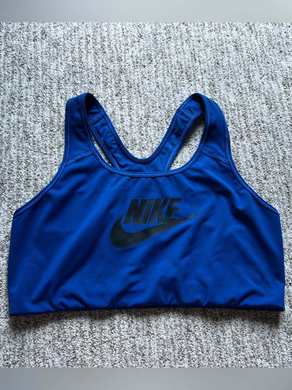 Nike Royal Blue Racerback Sports Bra with Black Swoosh